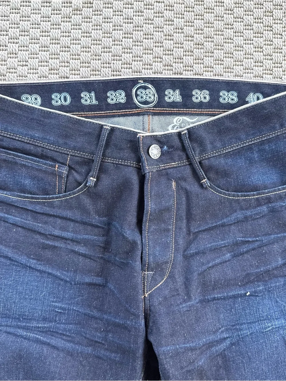Earnest sewn selvedge denim skinny straight leg jeans size 33